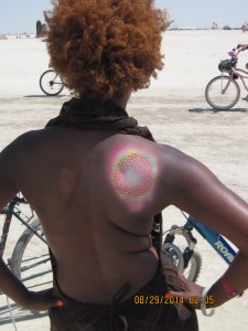 Airbrush on Back Burning Man