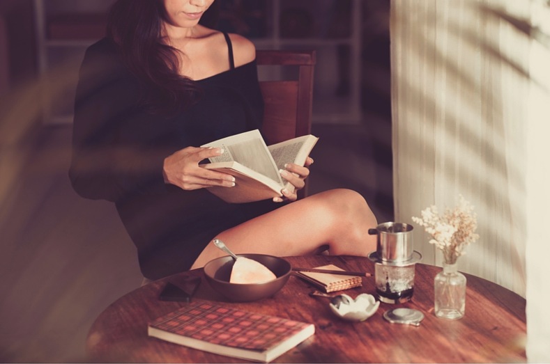 Unplug alone with book